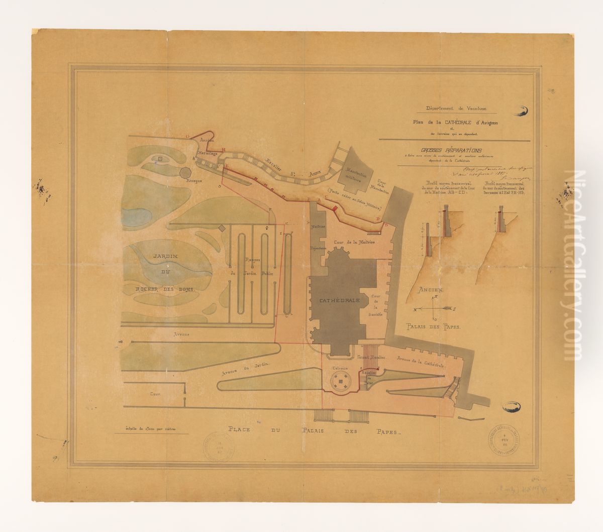 Plan de la cathedrale d'Avignon Oil Painting by Edouard Danjoy