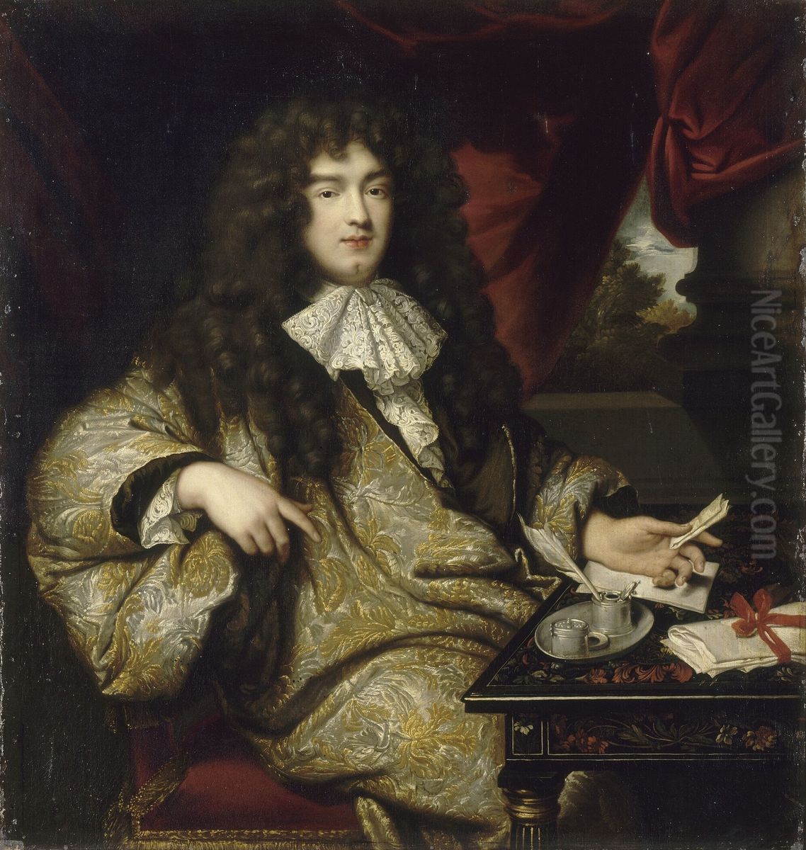 << Jean-Baptiste Colbert, marquis de Seignelay >> (1651-1690) Oil Painting by Marc Nattier
