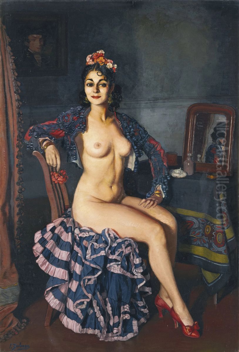 Retrato de La Oterito en su camerino Oil Painting by Ignacio Zuloaga