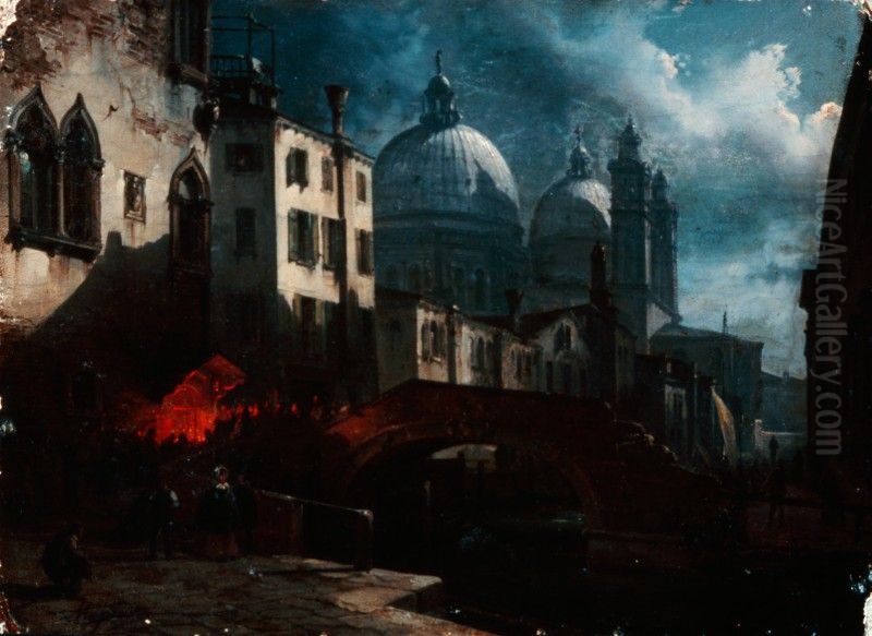 Scena veneziana Oil Painting by Giovanni Migliara