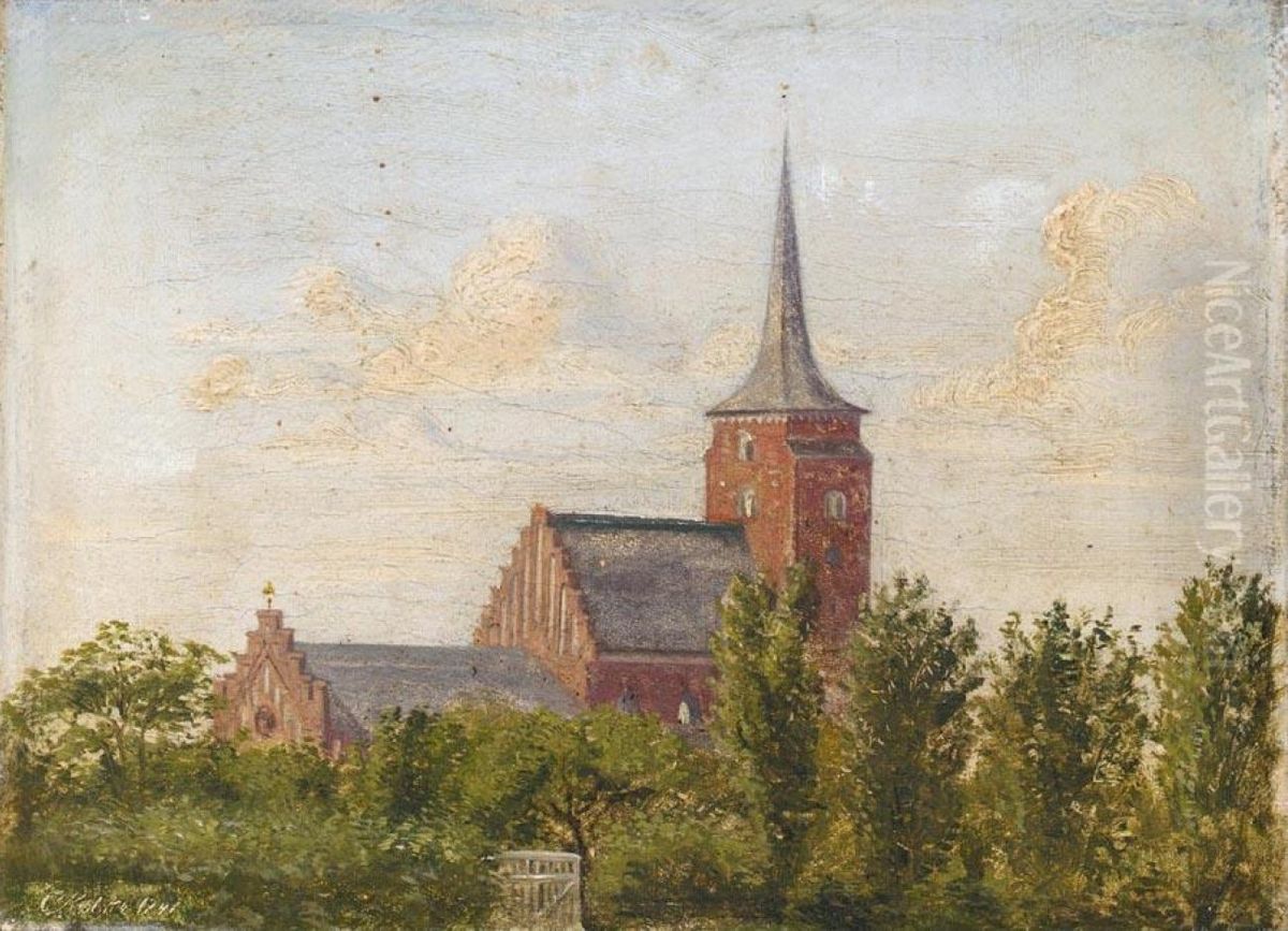 Nakskov Church Oil Painting by Christen Kobke