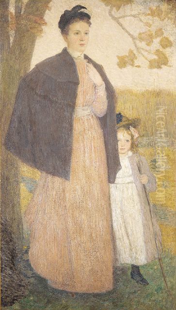 Ein Herbstbummel Oil Painting by J. Alden Weir