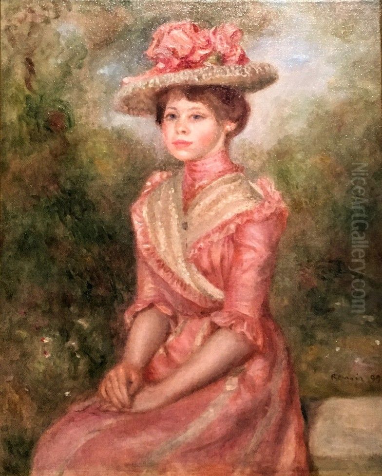 Yvonne en rose Oil Painting by Pierre Auguste Renoir