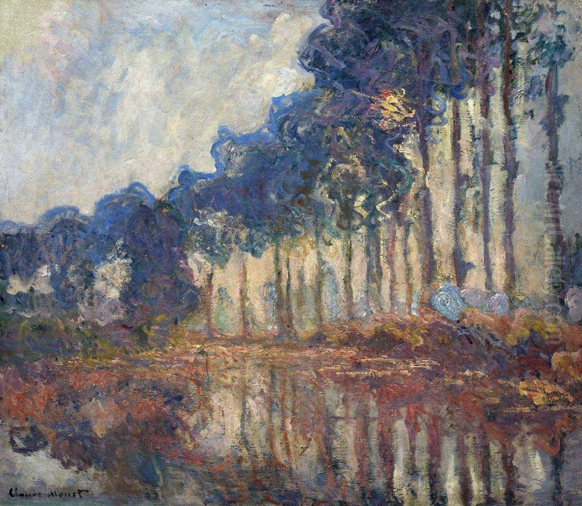 Les peupliers, automne Oil Painting by Claude Oscar Monet