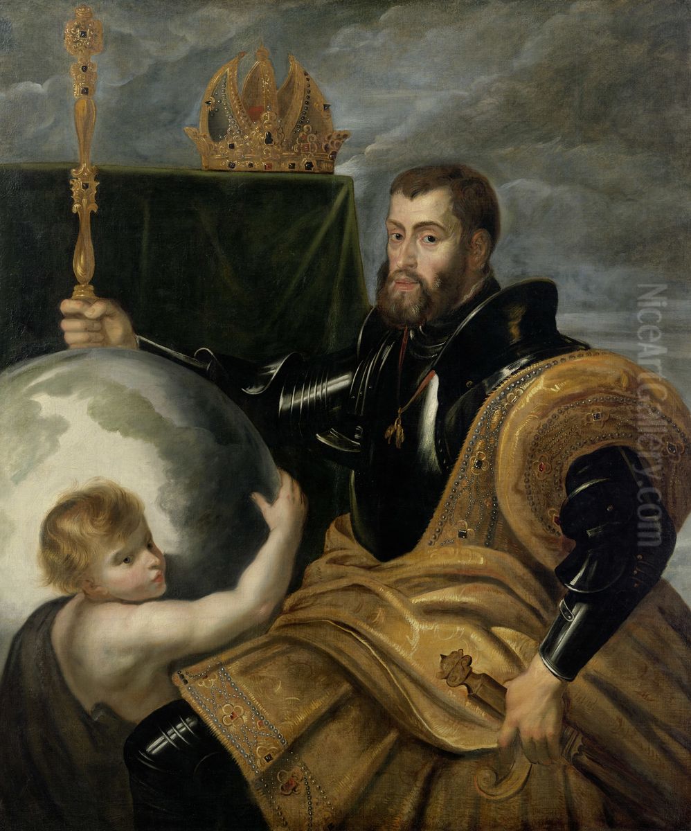 Allegorie auf Kaiser Karl V. als Weltenherrscher Oil Painting by (studio of) Rubens, Peter Paul
