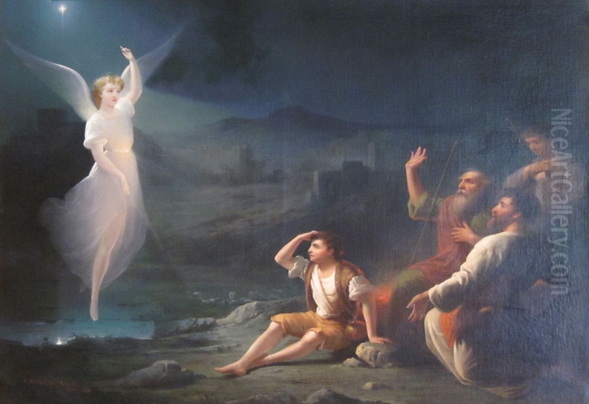 The Angel Appearing before the Shepherds Oil Painting by Thomas Buchanan Read
