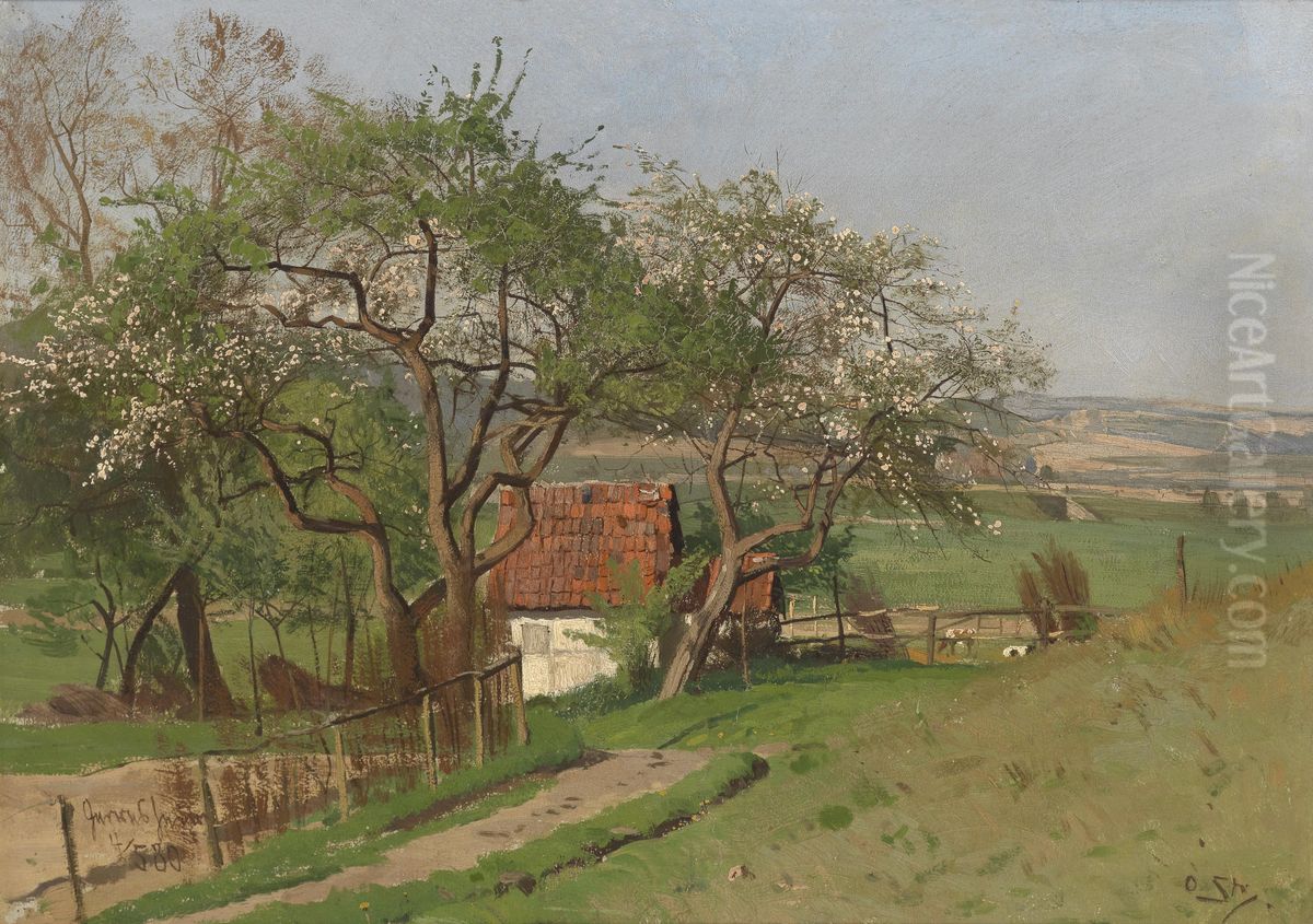 Fruhlinglandschaft Oil Painting by Otto Strutzel