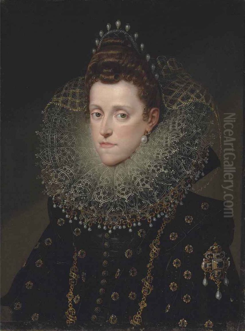Portrait ofEleanor de' Medici(1567-1611), Duchess of Mantua Oil Painting by Frans Pourbus the younger