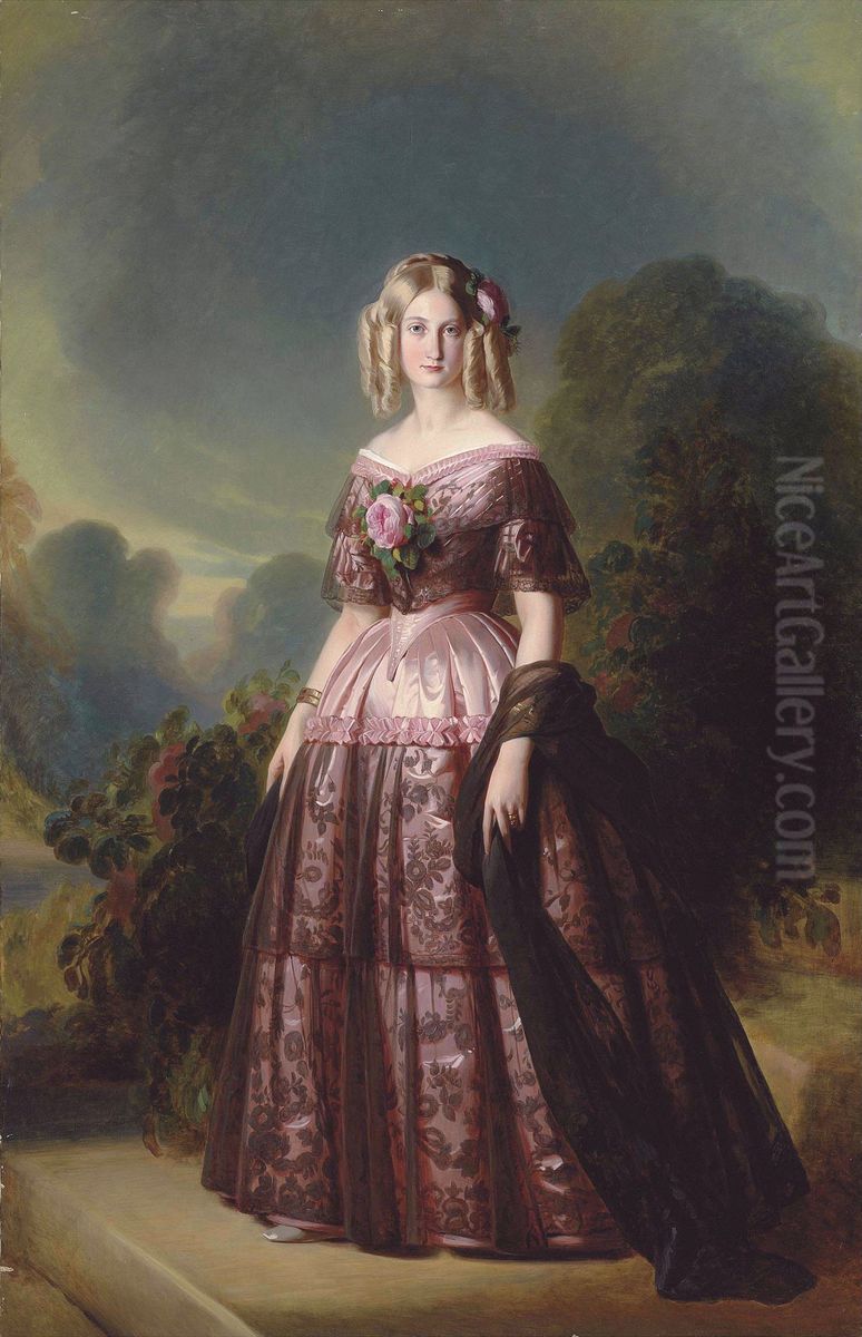 Marie Caroline de Bourbon-Siciles Oil Painting by Franz Xavier Winterhalter