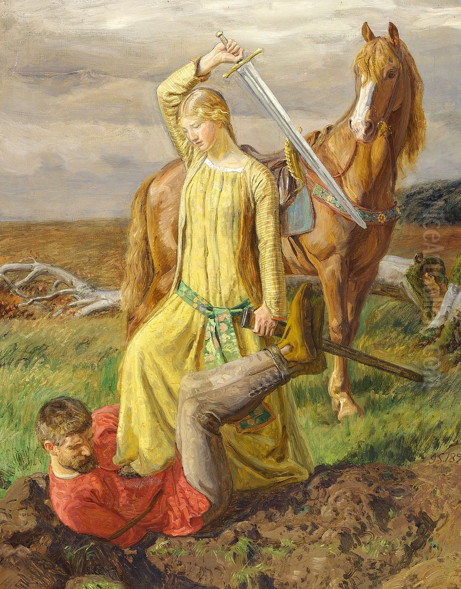 Ulver og Vaenelil. Oil Painting by Joakim Skovgaard