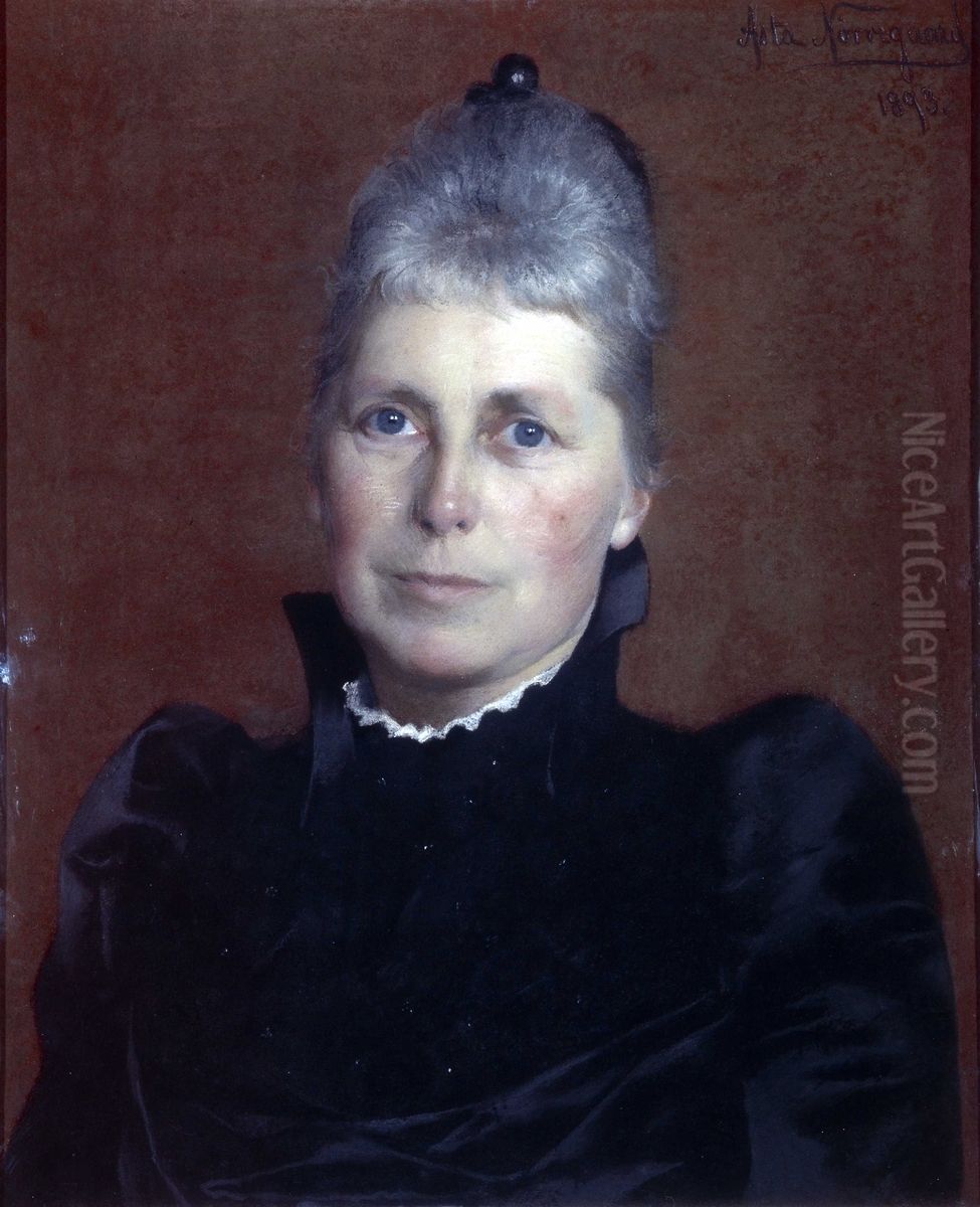Portrett av Fredrike Casimira Berg, f. Figenbaum Oil Painting by Asta Norregaard