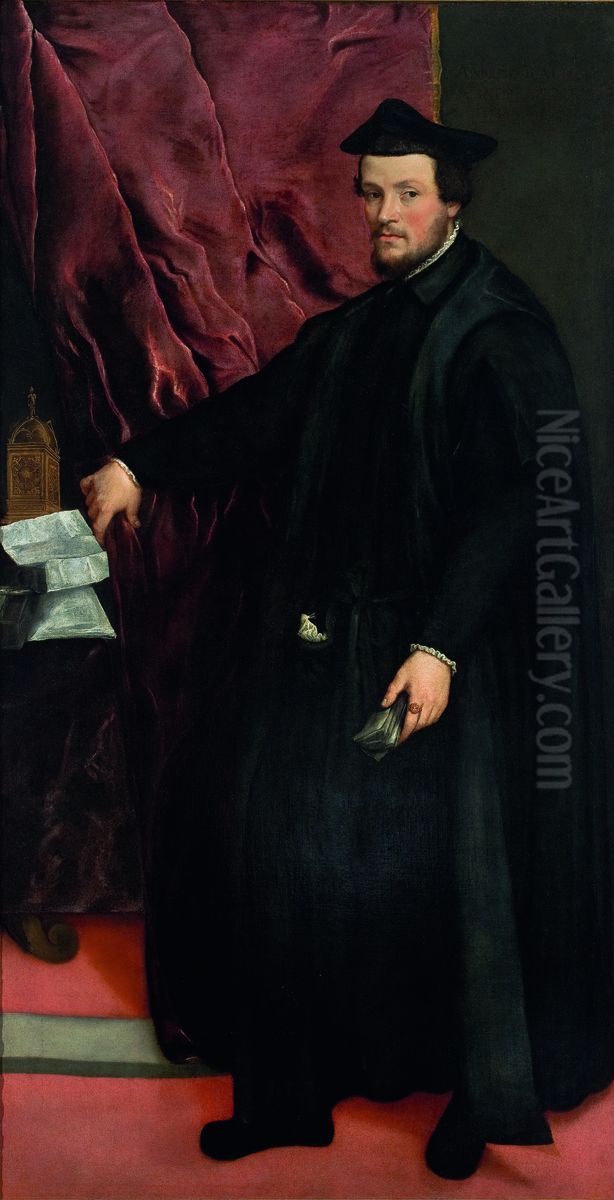 Portrait of Cardinal Cristoforo Madruzzo Oil Painting by Titian