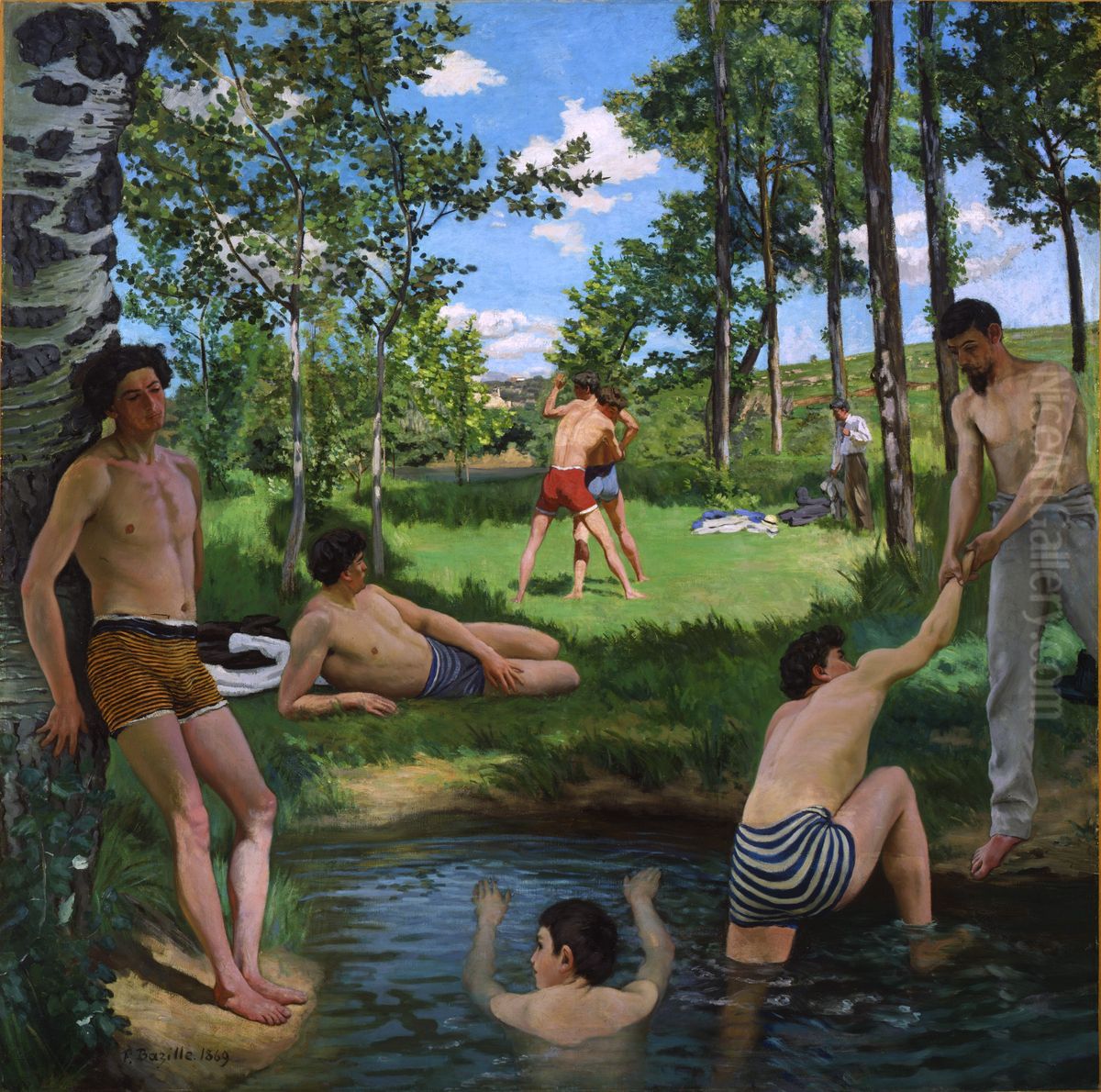 Summer Scene (Bathers) Oil Painting by Frederic Bazille