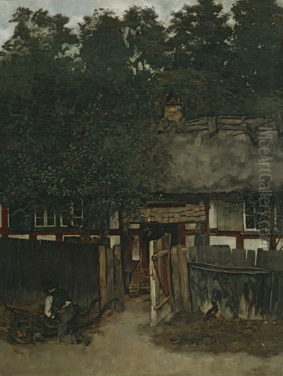 Bauernhaus in Ferch am Schwielowsee Oil Painting by Carl Schuch