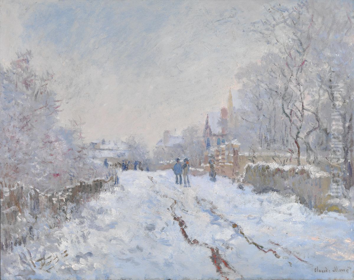Rue sous la neige, Argenteuil Oil Painting by Claude Oscar Monet