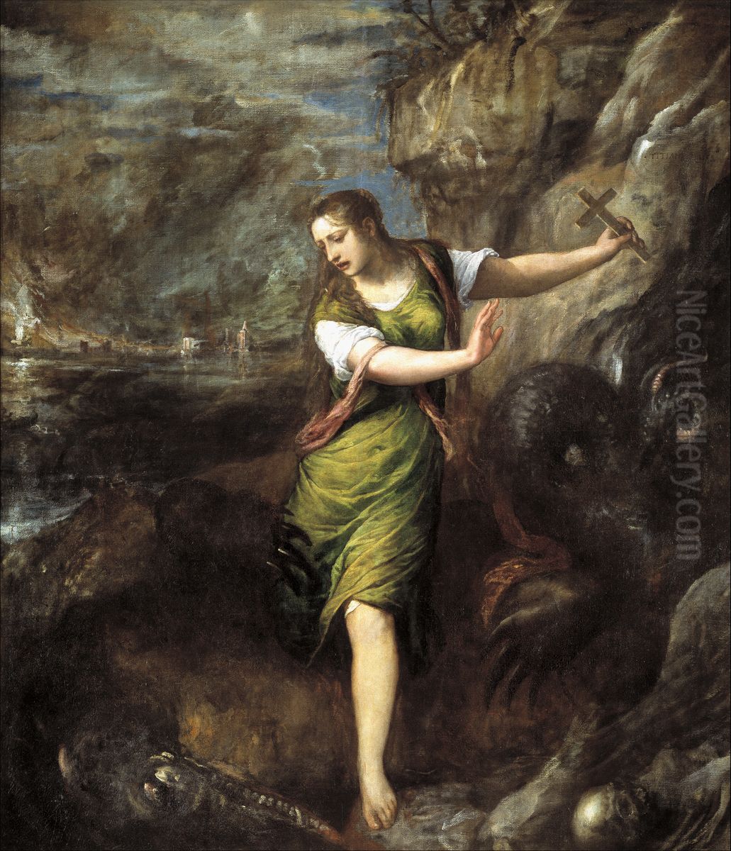 Santa Margarita Oil Painting by Titian