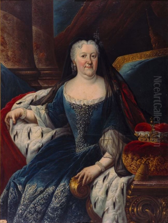 Princess Christina Louise of Oettingen-Oettingen Oil Painting by Johann Conrad Eichler