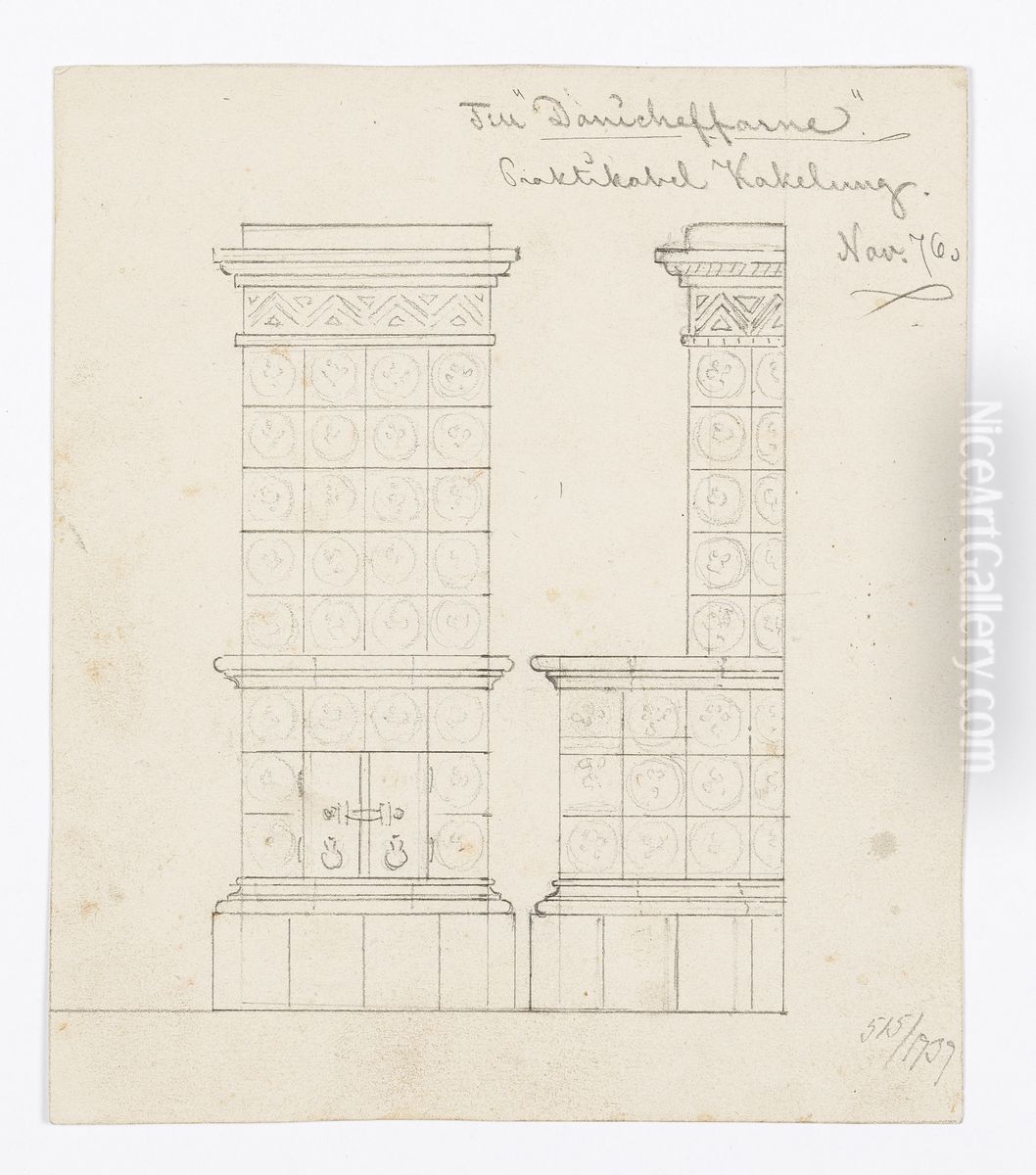 Scenografiskiss av Christian Jansson Oil Painting by Johan Christian Jansson