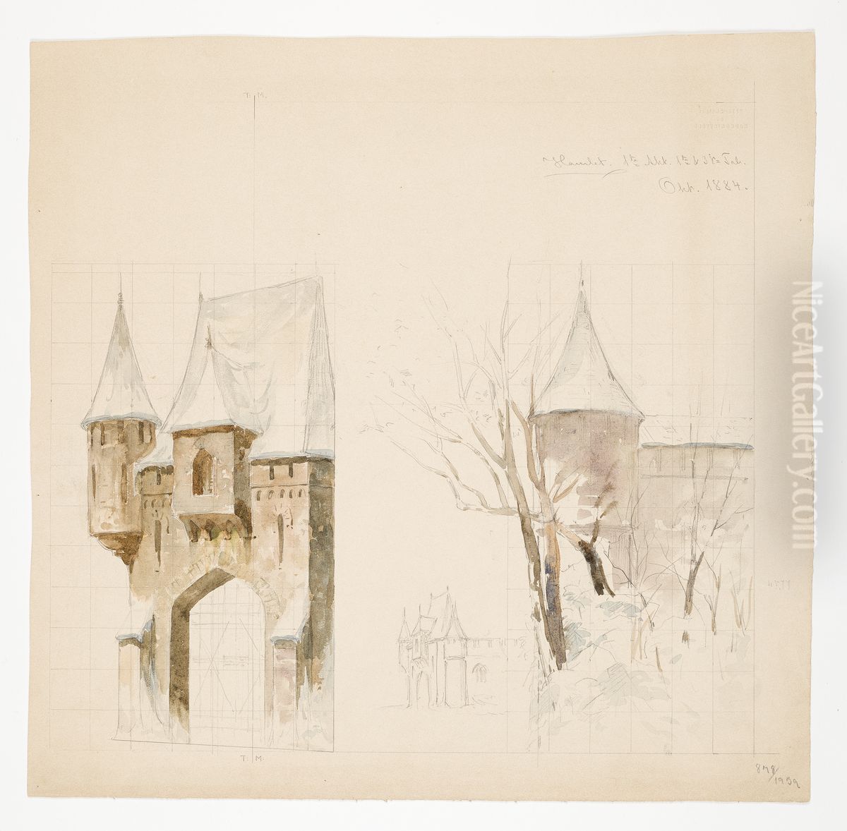 Scenografiskiss av Christian Jansson Oil Painting by Johan Christian Jansson