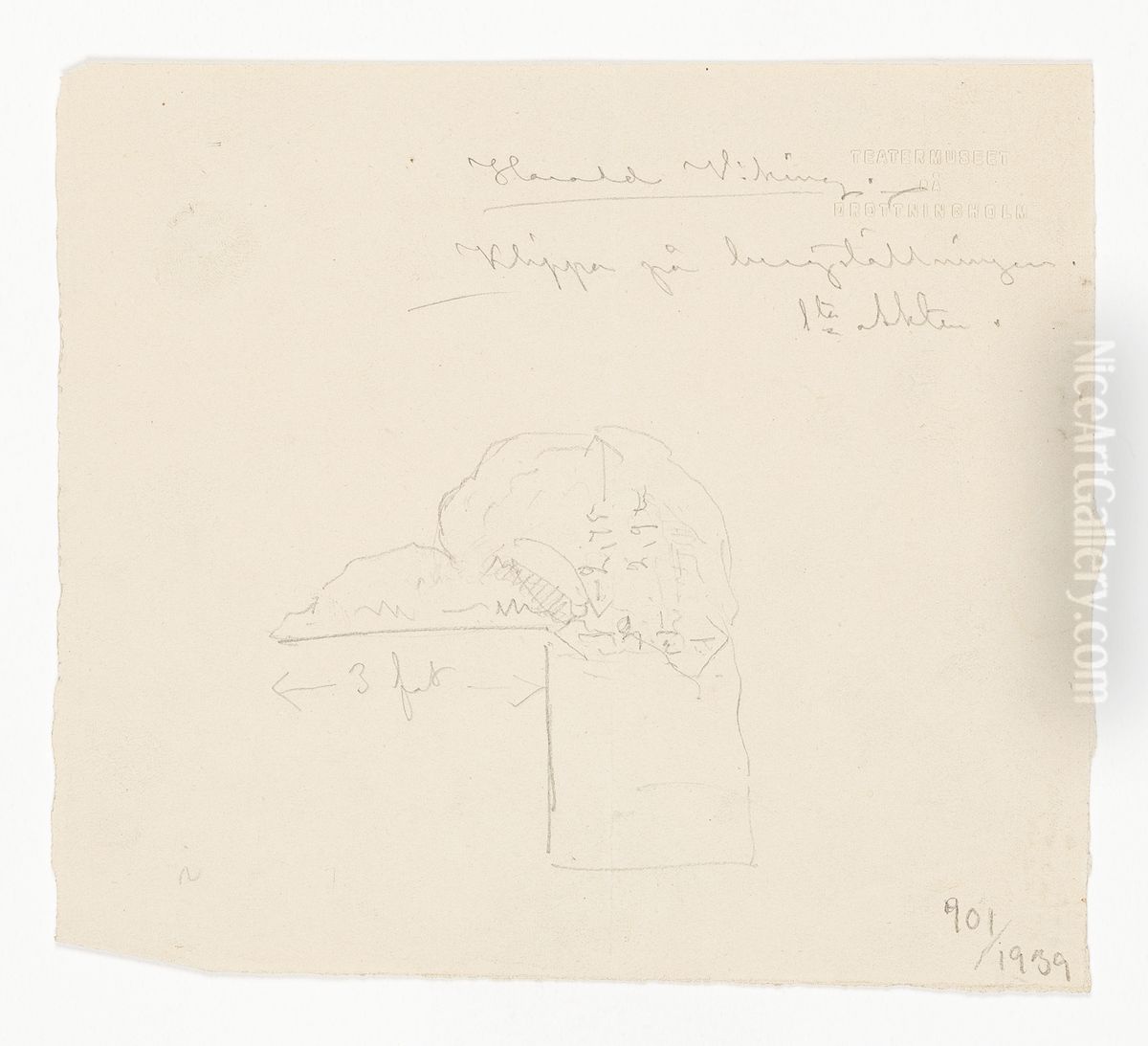 Scenografiskiss av Christian Jansson Oil Painting by Johan Christian Jansson