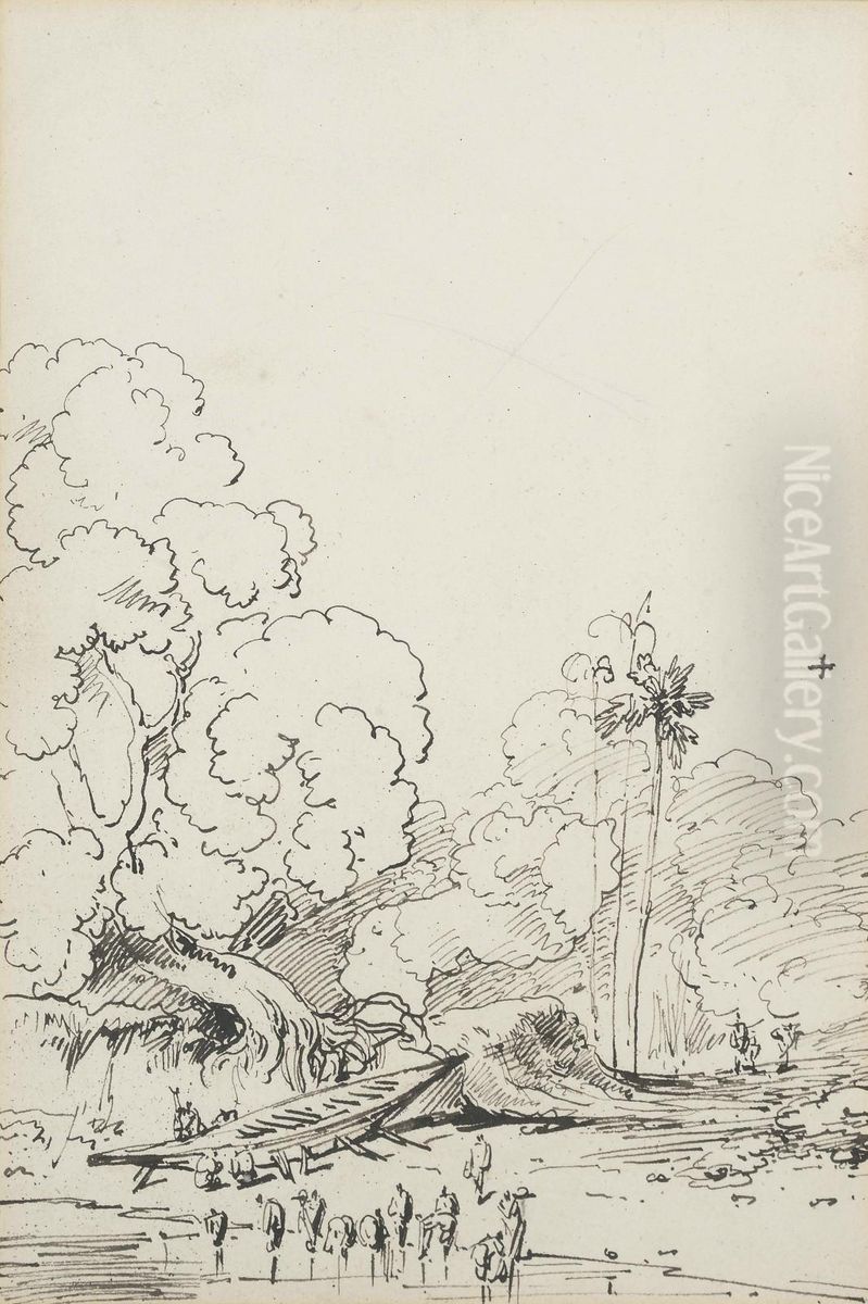 The Holy River Oil Painting by George Chinnery