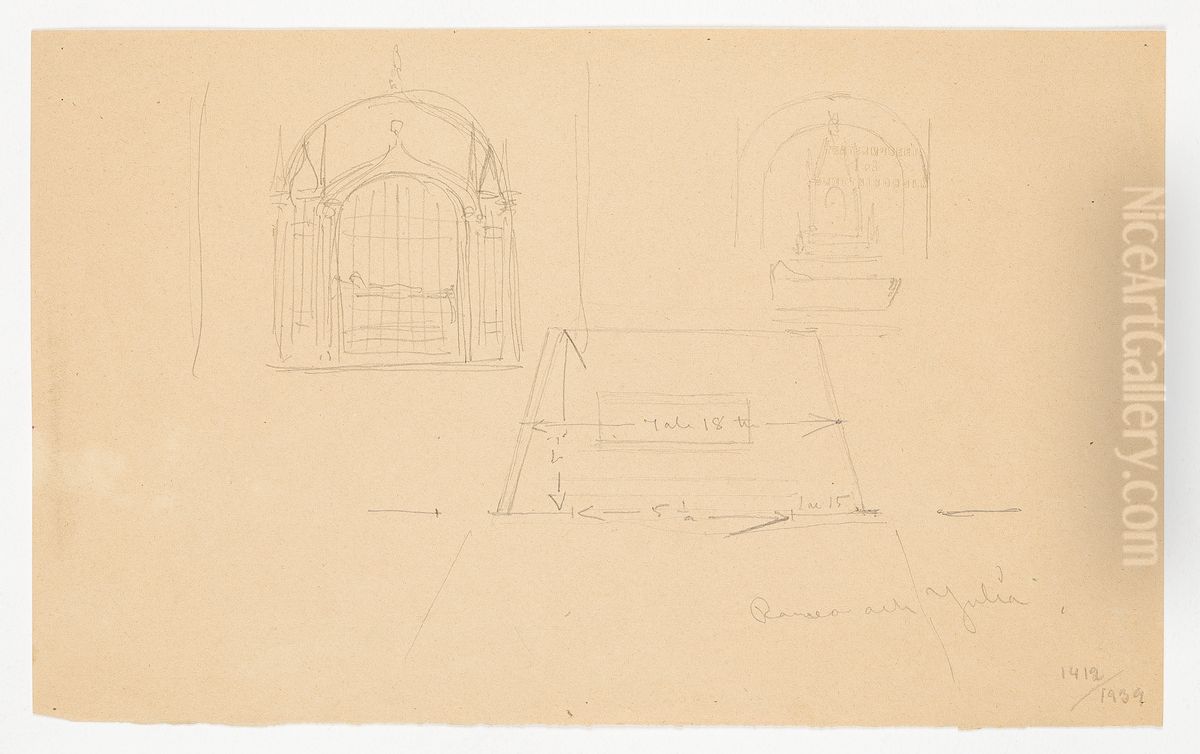 Scenografiskiss av Christian Jansson Oil Painting by Johan Christian Jansson