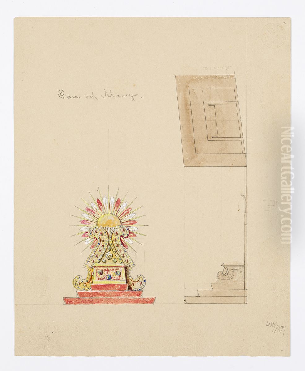 Scenografiskiss av Christian Jansson Oil Painting by Johan Christian Jansson