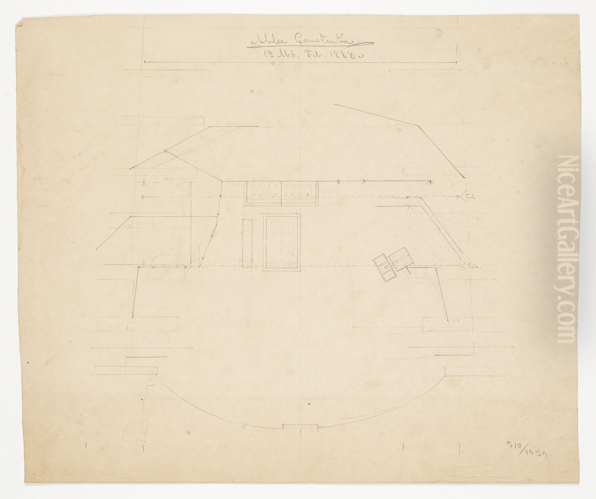 Scenografiskiss av Christian Jansson Oil Painting by Johan Christian Jansson