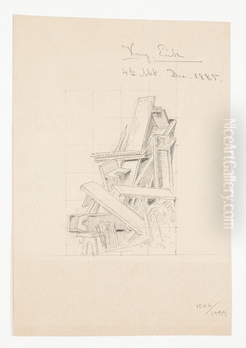 Scenografiskiss av Christian Jansson Oil Painting by Johan Christian Jansson