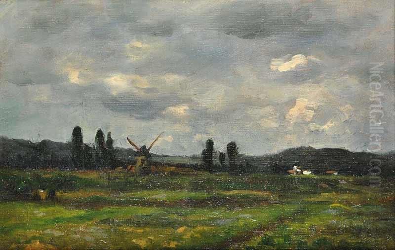 A Landscape In France Oil Painting by Antonin Chittussi