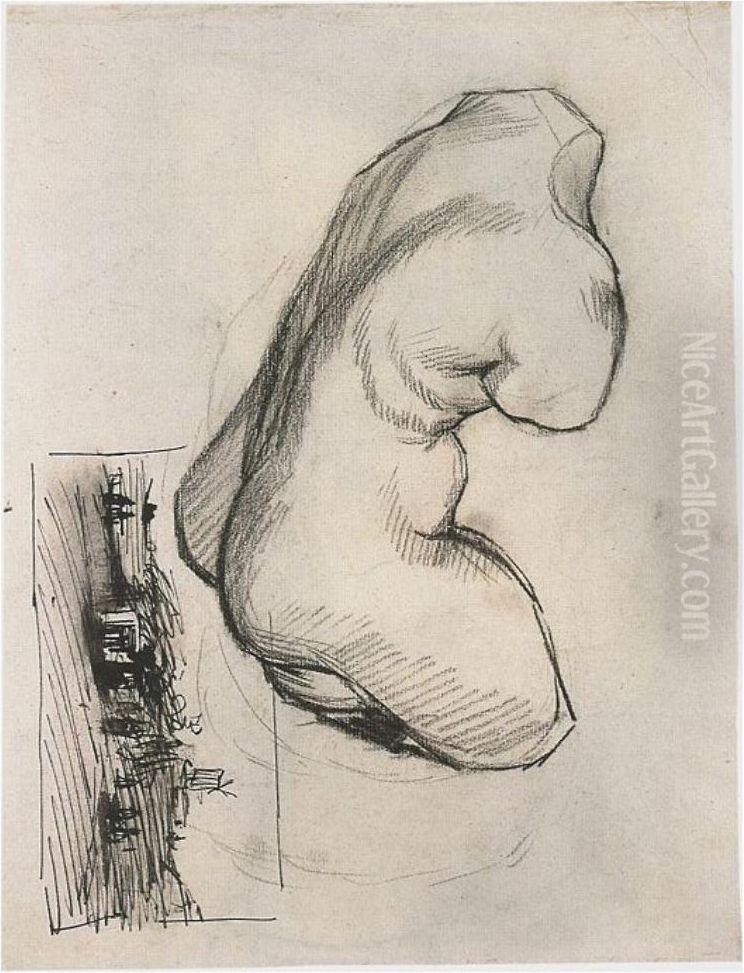 Torso of Venus and a Landscape Oil Painting by Vincent Van Gogh