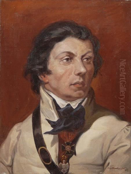 Portert Kosciuszki Oil Painting by Waclaw Chodkowski