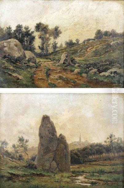 Le Chemin De Loperec Pres De Treboul Oil Painting by Felix Choisnard