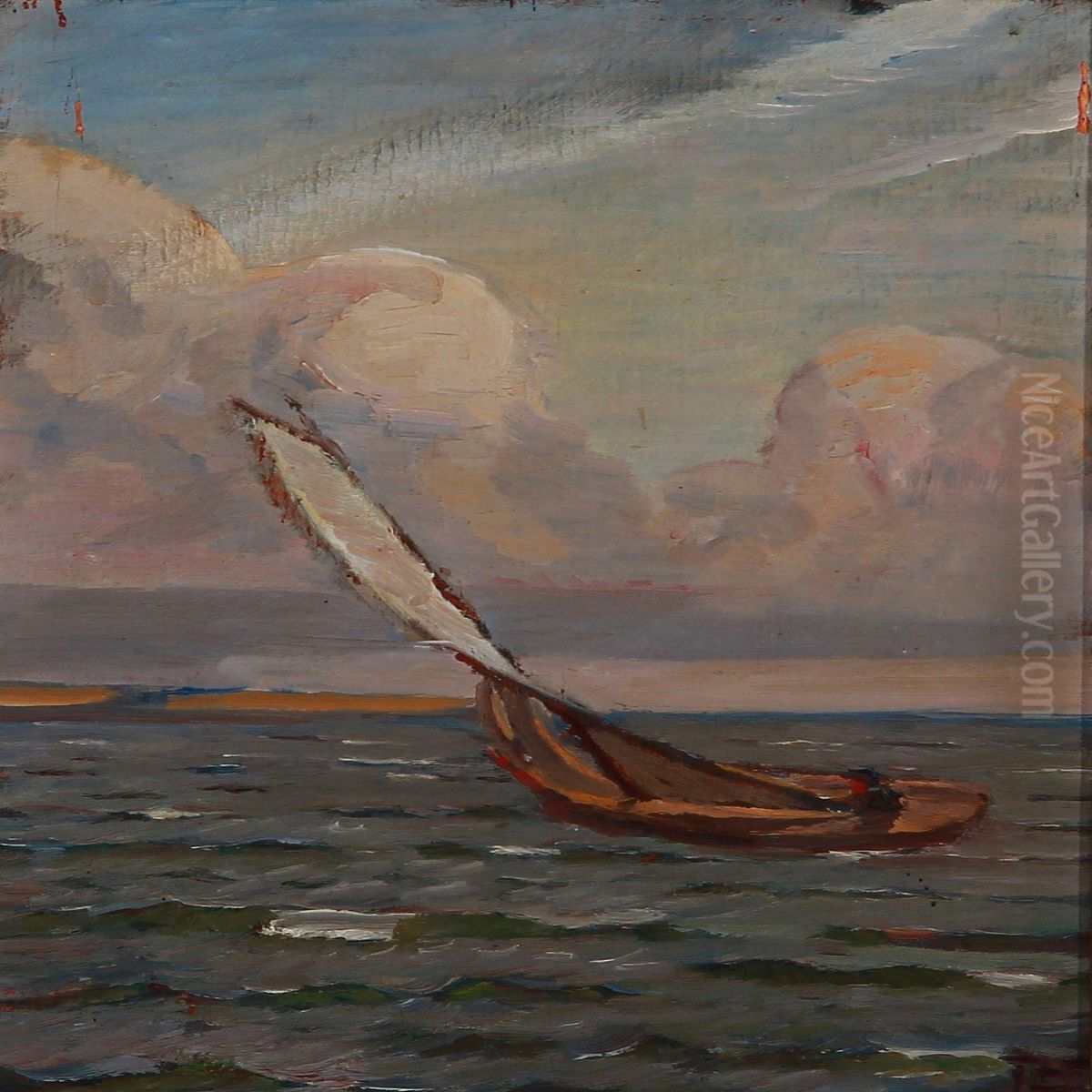 Fra Sejrobugten Ved Nexelo Oil Painting by Poul S. Christiansen