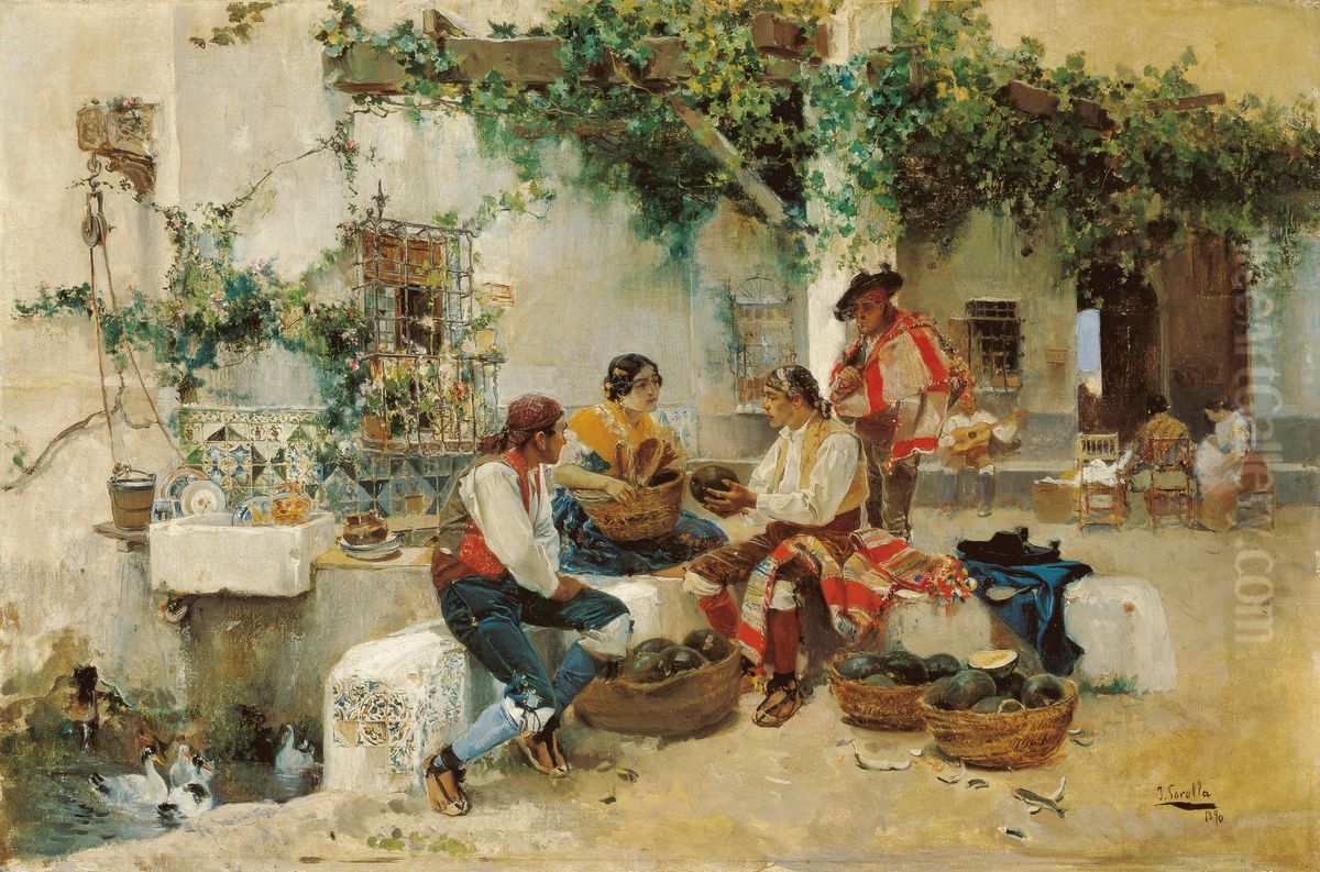 Selling Melons Oil Painting by Joaquin Sorolla
