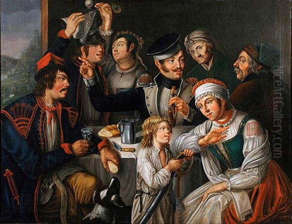 Powrot Zolnierza Oil Painting by Michal Chylewski