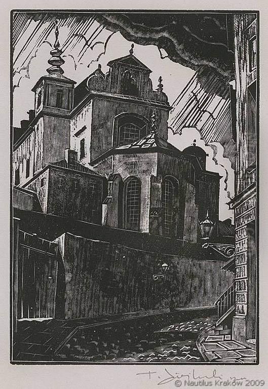 Kosciol Sw. Anny W Warszawie Oil Painting by Tadeusz Cieslewski