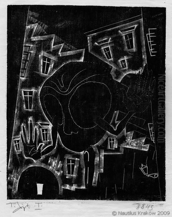 Slepiec Oil Painting by Tadeusz Cieslewski