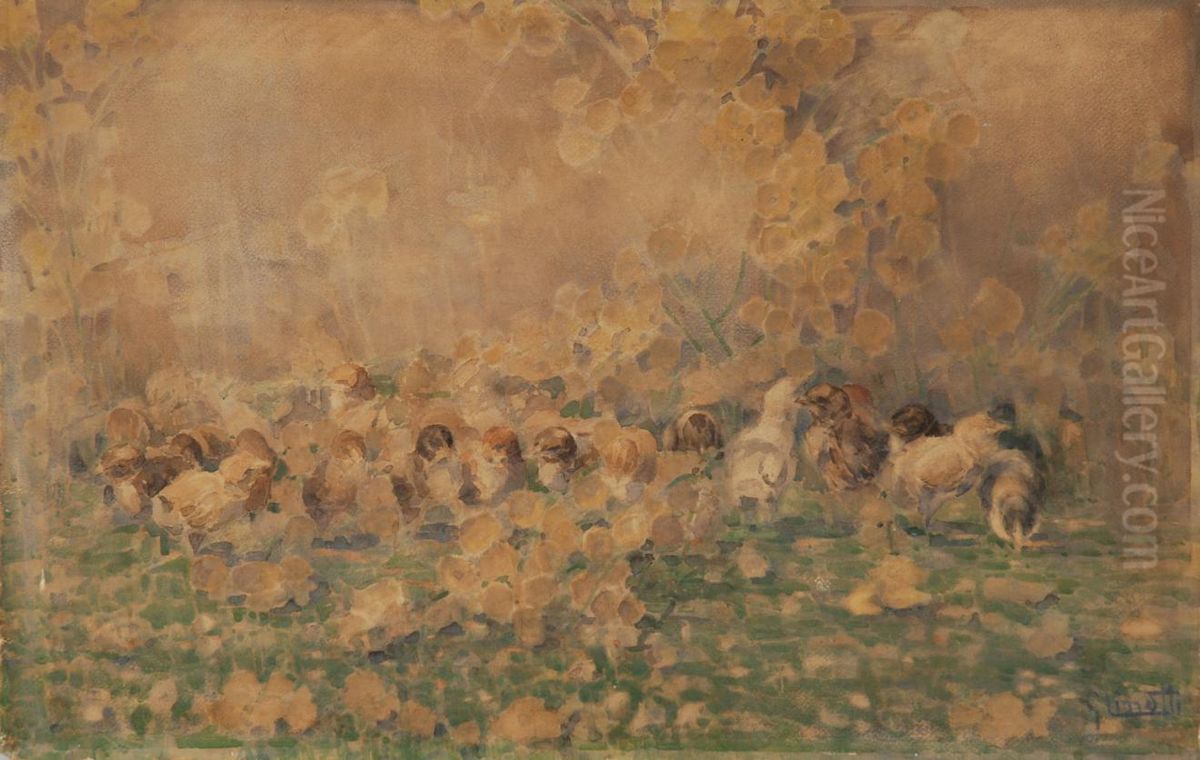 Pulcini Oil Painting by Guido Cinotti