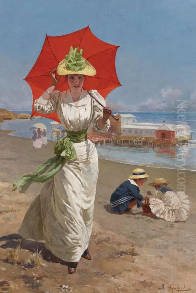 The Red Umbrella Oil Painting by Fabio Cipolla