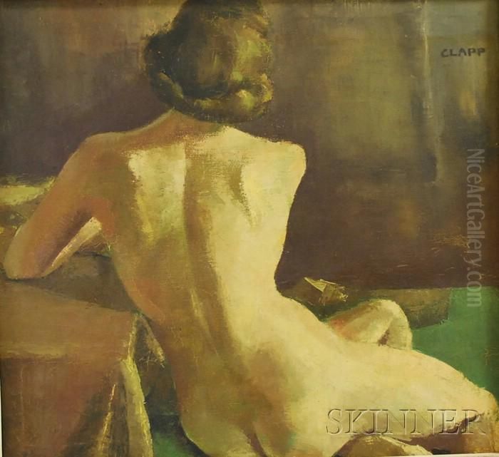 Seated Nude Oil Painting by William Henry Clapp