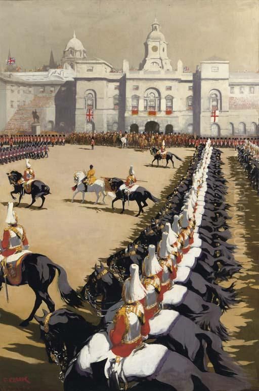 In Formation: The Horse Guards Parade Oil Painting by Christopher Clark