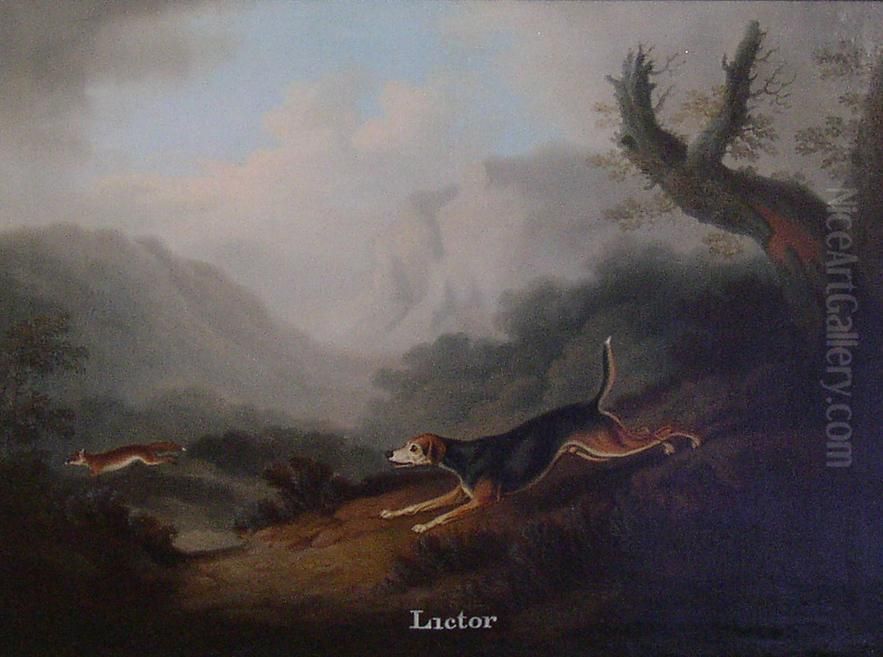 Portrait Of A Foxhound Oil Painting by Daniel Clowes