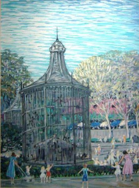 The Monkey Cage, Central Park Oil Painting by Henry Ives Cobb
