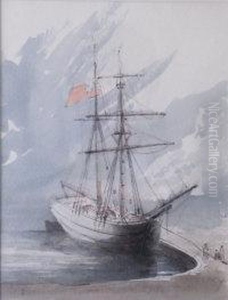 Rowing Boat In A Harbour Oil Painting by Cockburn, James Pattison