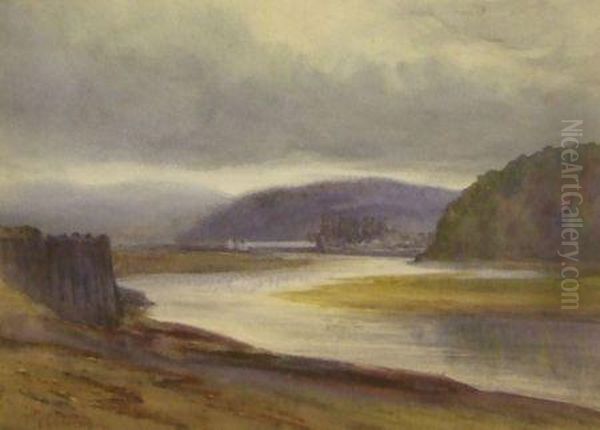 Mountain River Landscape Oil Painting by George Cockram