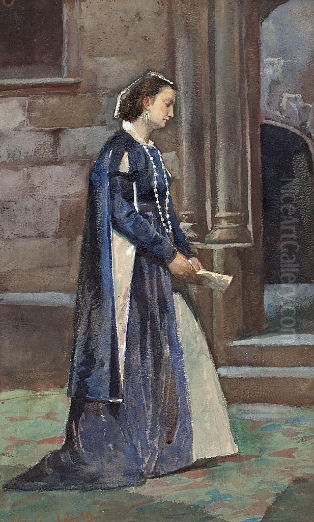 Dama Medieval Oil Painting by Victoriano Codina Y Langlin