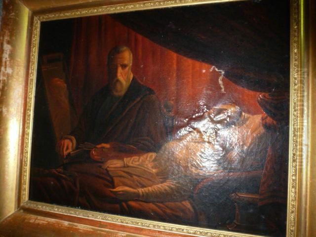 Tintoret Peignant Sa Fille Morte Oil Painting by Leon Cogniet