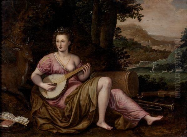 < L'allegorie De La Musique >. Oil Painting by Gillis Coignet