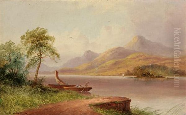 Boating On A Mountain Oil Painting by Alfred Coleman